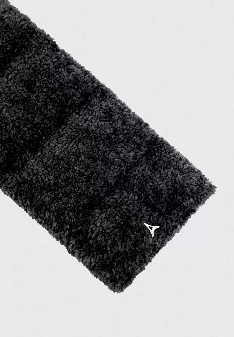 Manière De Voir Eiffel Plush Mittens And Vegan Leather And Plush Puffer Scarf Set - Bl>Woman Gloves