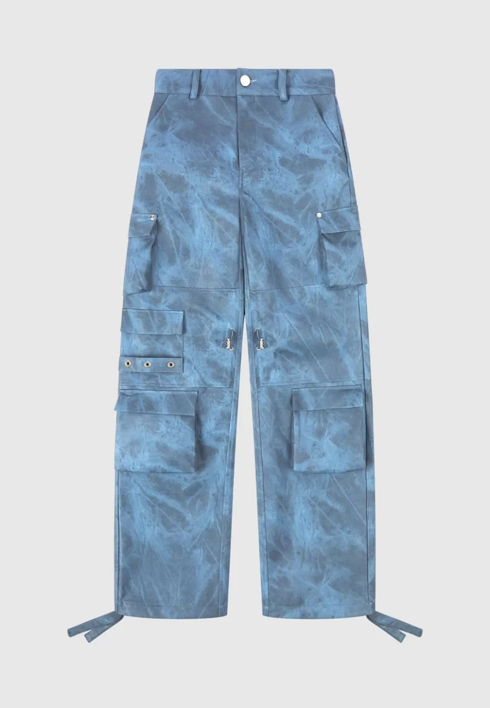 Manière De Voir High Waisted Vintage Marble Leather Cargo Pants - Washed>Woman Cargo Pants & Joggers