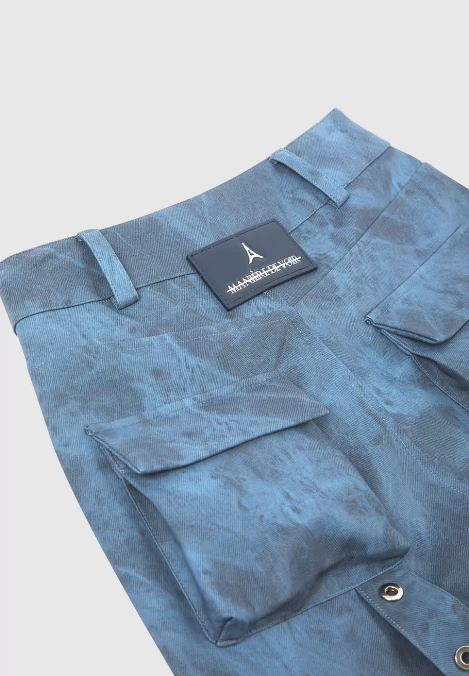 Manière De Voir High Waisted Vintage Marble Leather Cargo Pants - Washed>Woman Cargo Pants & Joggers