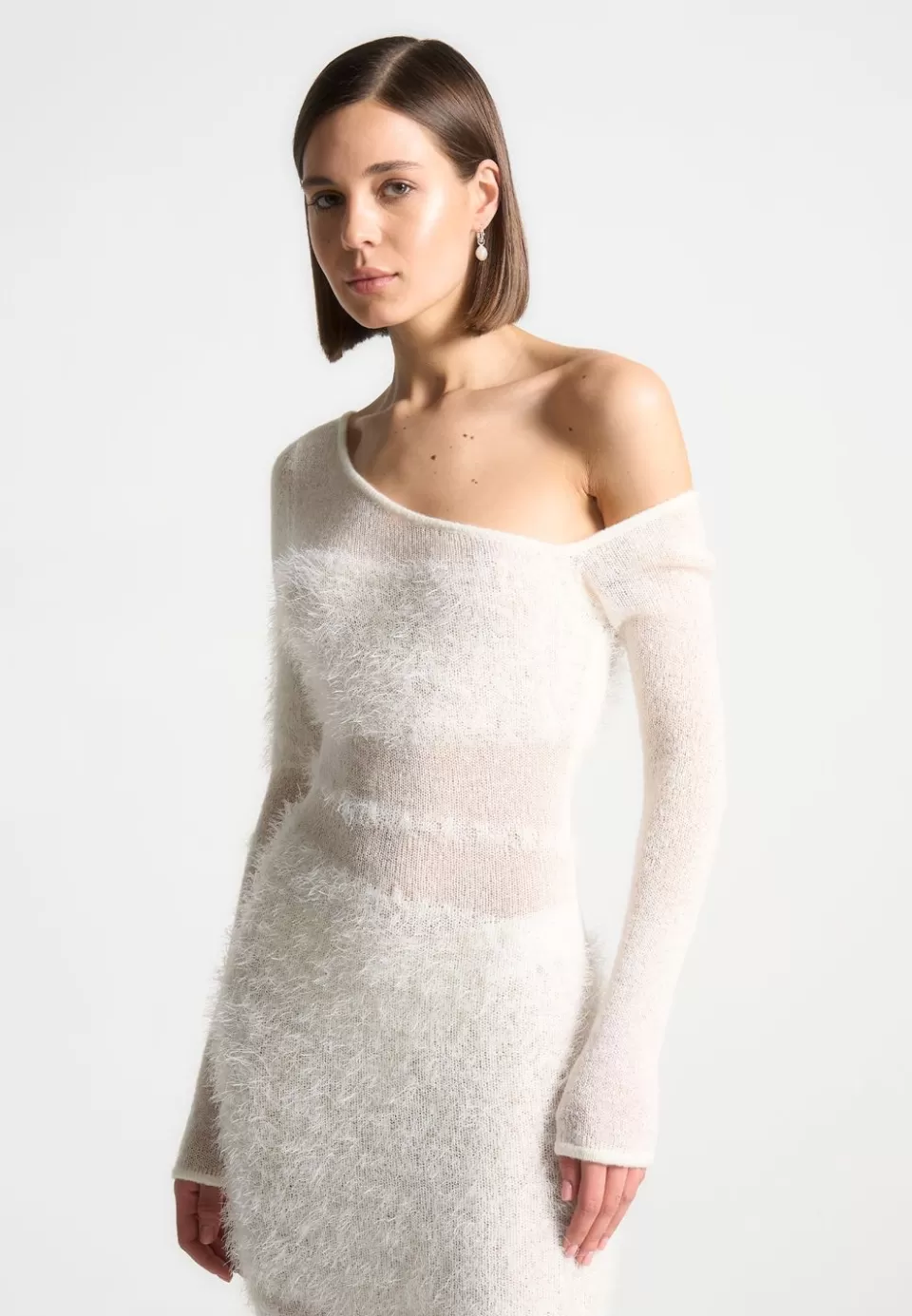 Manière De Voir Off Shoulder Knitted Maxi Dress>Woman Dresses