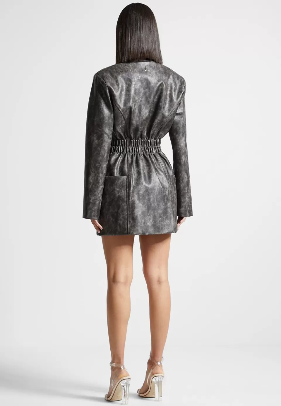 Manière De Voir Vintage Double Breasted Vegan Leather Blazer Dress>Woman Dresses