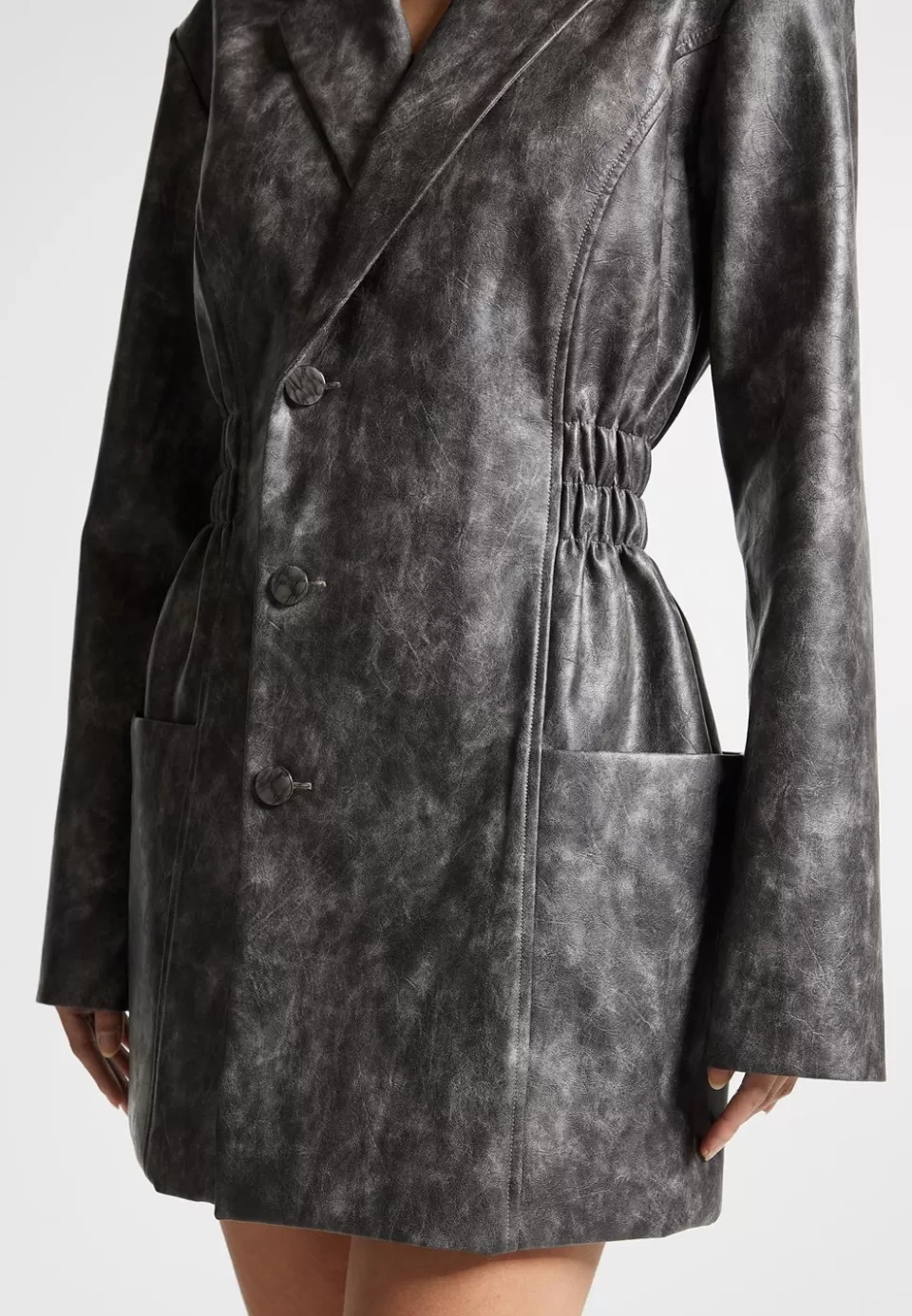 Manière De Voir Vintage Double Breasted Vegan Leather Blazer Dress>Woman Dresses