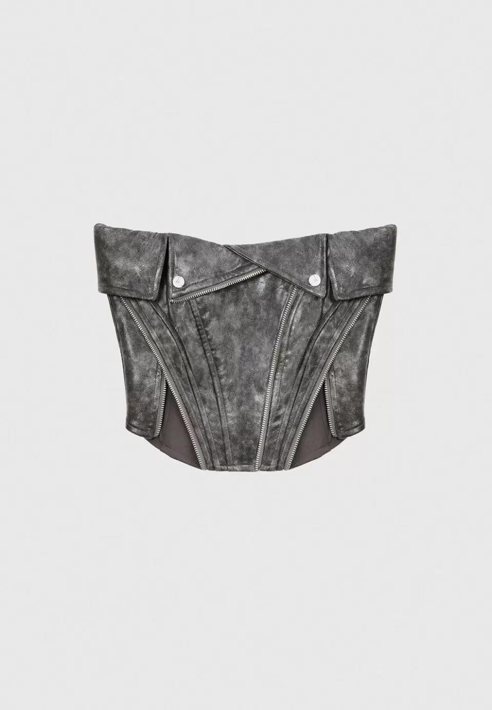 Manière De Voir Vintage Vegan Leather Biker Corset>Woman Tops & T Shirts