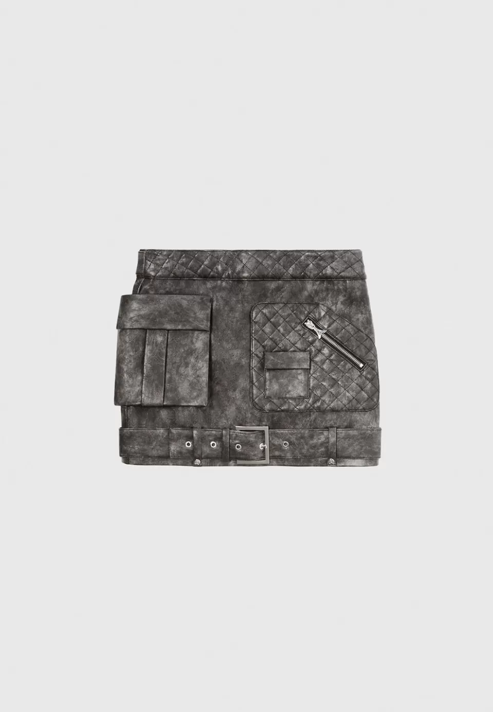 Manière De Voir Vintage Vegan Leather Cargo Mini Skirt>Woman Skirts