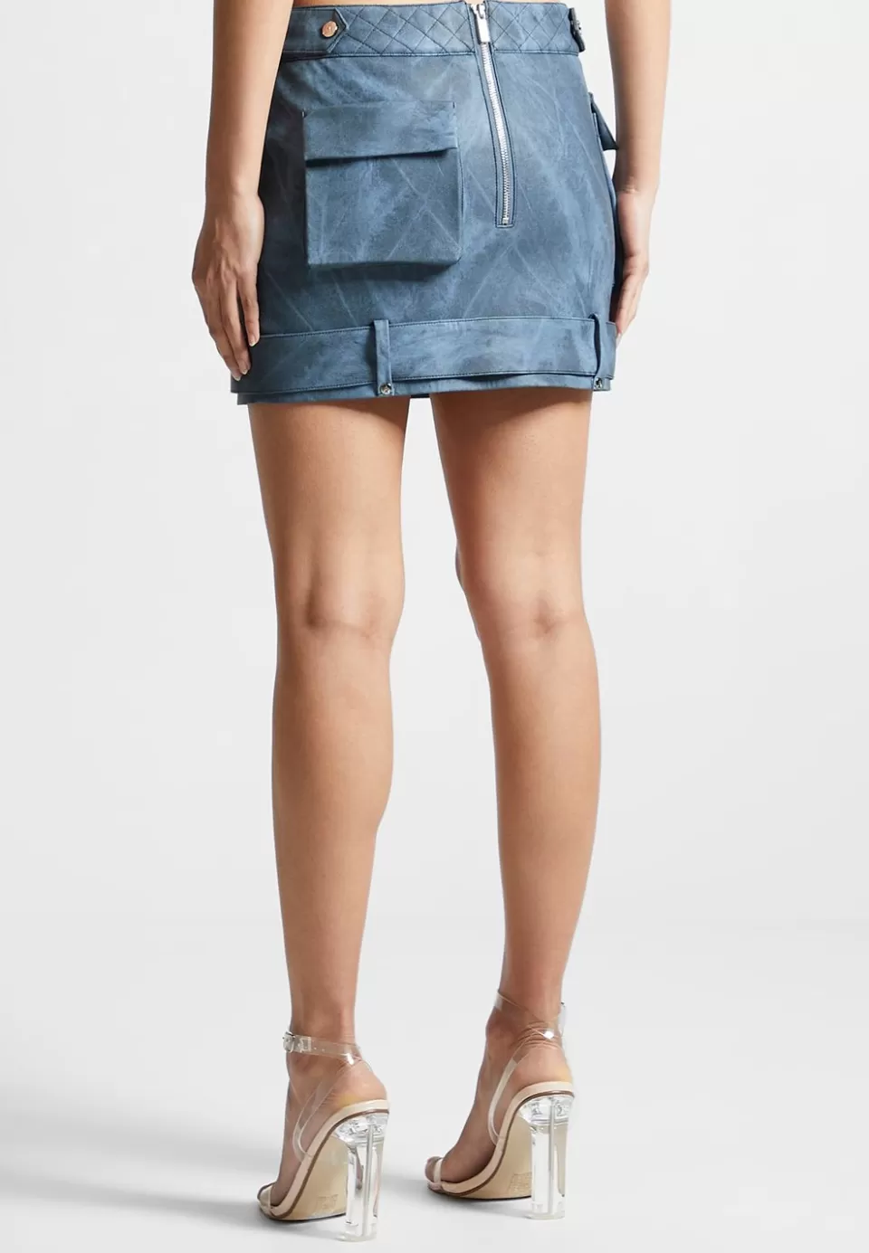 Manière De Voir Vintage Vegan Leather Cargo Mini Skirt>Woman Skirts